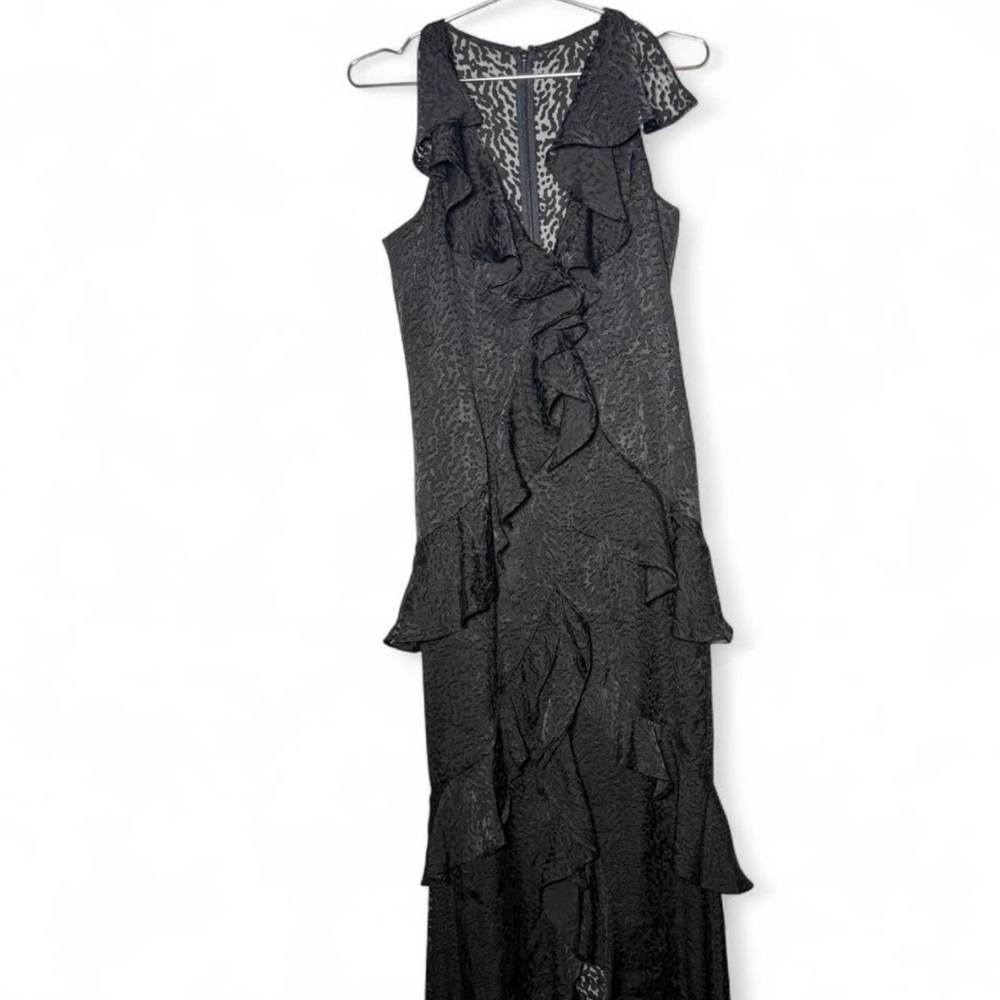Jaygodfrey Black Ruffle maxi Dress